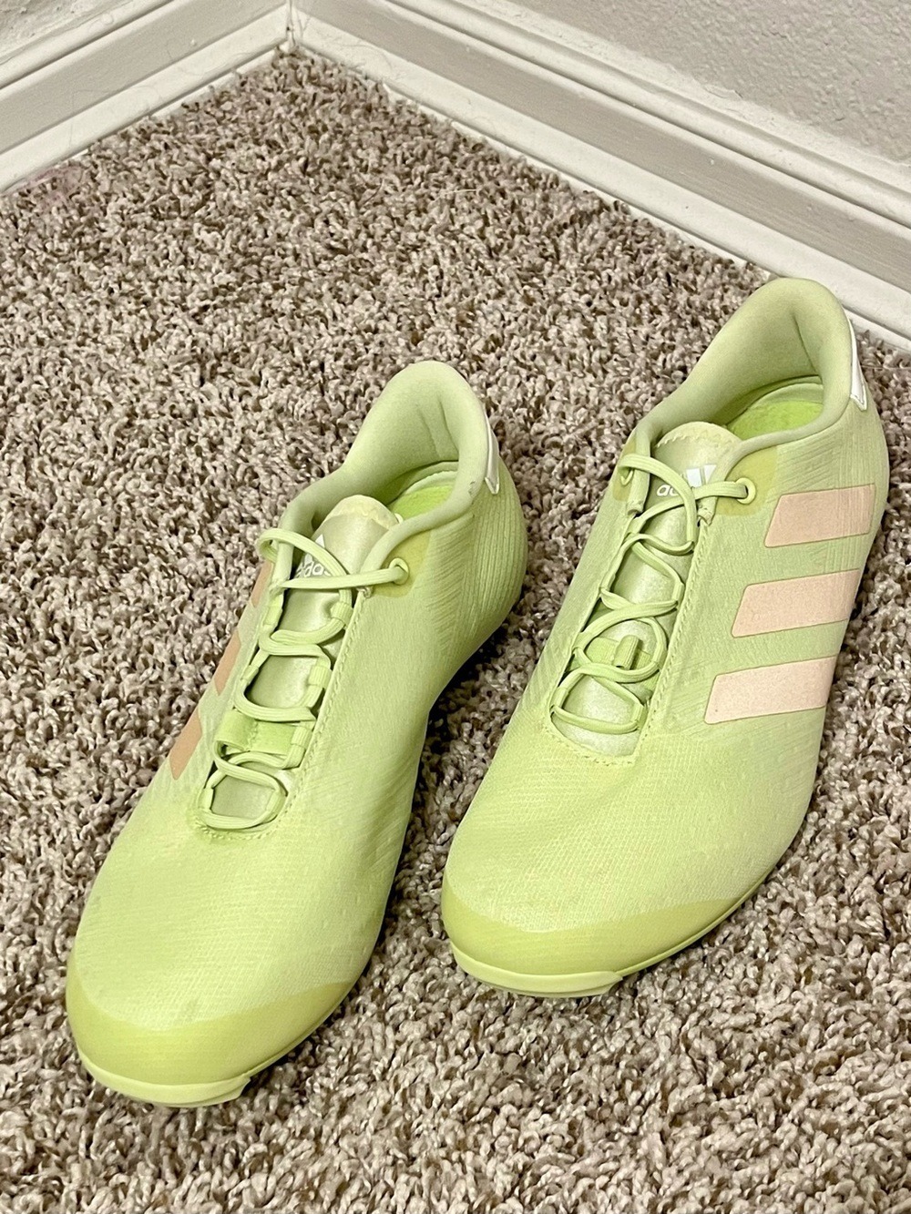 adidas The Road Cycling Shoes GW5328 Lime Green Cycling Shoes Women’s 9 Men’s 8